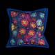 Cushion cover flowery dark blue