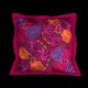 Cushion cover flowery dark pink